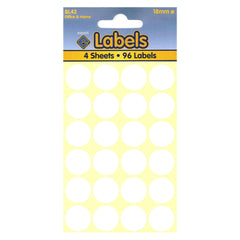 18mm White Dot Stickers Self Adhesive Small Colour Coding - 10 Packs Containing 960 Labels-Dot Stickers-Esposti-BL42-10-Executive Retail Ltd