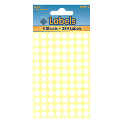8mm White Dot Stickers Self Adhesive Small Colour Coding - 10 Packs Containing 3840 Labels-Dot Stickers-Esposti-BL40-10-Executive Retail Ltd