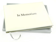 In Memoriam - Condolence Book - Informal Blank Inner Page Format - Presentation Boxed - White - Size 265 x 195mm-Condolence Book-Esposti-EL52IM-1-Executive Retail Ltd
