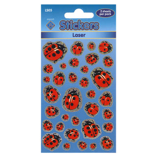 Ladybirds Self Adhesive Laser Novelty Stickers - Pack of 10-Novelty Stickers-Esposti-LS05-10-Executive Retail Ltd
