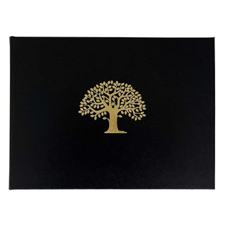 Tree of Life - Condolence Book - Informal Lined Inner Pages - Black-Condolence Book-Esposti-EL63B-1-Executive Retail Ltd