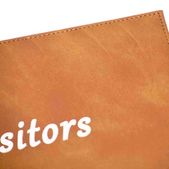 Visitors Book - Tan Faux Leather Cover - 265 x 195mm-Visitors Book-Esposti-EL314-Tan-1-Executive Retail Ltd
