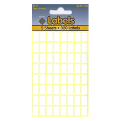 White Labels 8x13mm Self Adhesive Sticky - 10 Packs Containing 3200 Stickers-White Labels-Esposti-BL01-10-Executive Retail Ltd