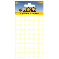 12mm White Dot Stickers Self Adhesive Small Colour Coding - 10 Packs Containing 2160 Labels-Dot Stickers-Esposti-BL41-10-Executive Retail Ltd