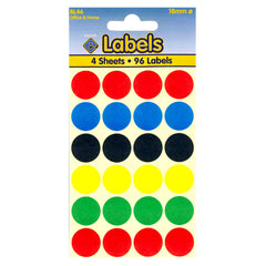 18mm Assorted Colours Dot Stickers Self Adhesive Small Colour Coding - 10 Packs Containing 960 Labels-Dot Stickers-Esposti-BL46-10-Executive Retail Ltd