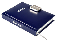 5 Year Undated Lockable Diary - Blue - Size 112 x 148mm-Diary-Esposti-EL34-Blue-1-Executive Retail Ltd