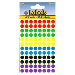 8mm Assorted Colours Dot Stickers Self Adhesive Small Colour Coding - 10 Packs Containing 3840 Labels-Dot Stickers-Esposti-BL44-10-Executive Retail Ltd