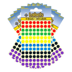 8mm Assorted Colours Dot Stickers Self Adhesive Small Colour Coding - 10 Packs Containing 3840 Labels-Dot Stickers-Esposti-BL44-10-Executive Retail Ltd