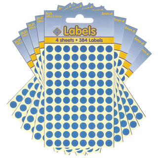 8mm Blue Dot Stickers Self Adhesive Small Colour Coding - 10 Packs Containing 3840 Labels-Dot Stickers-Esposti-BL31-10-Executive Retail Ltd