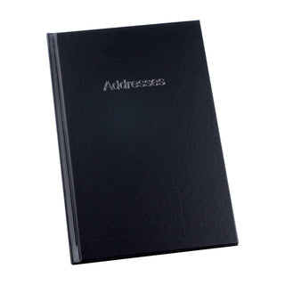 Address Book Large - Hardback Cover - Black - 130 x 196mm-Address Book-Esposti-EL4-Black-1-Executive Retail Ltd