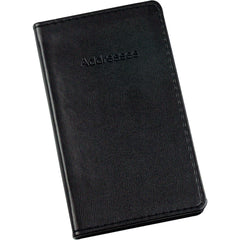 Address Book Slim - Leather PU Cover - Black - Size 85 x 148mm-Address Book-Esposti-EL336-Black-1-Executive Retail Ltd