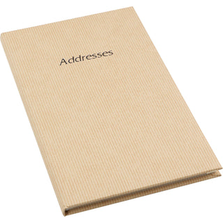 Address Book - Striped Vinyl Paper Cover - Beige - Size 135 x 205mm-Address Book-Esposti-EL37-Beige-1-Executive Retail Ltd