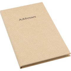 Address Book - Striped Vinyl Paper Cover - Beige - Size 135 x 205mm-Address Book-Esposti-EL37-Beige-1-Executive Retail Ltd
