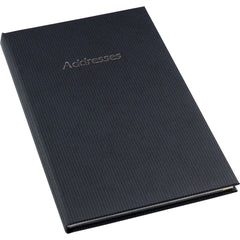 Address Book - Striped Vinyl Paper Cover - Black - Size 135 x 205mm-Address Book-Esposti-EL37-Black-1-Executive Retail Ltd