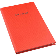 Address Book - Striped Vinyl Paper Cover - Red - Size 135 x 205mm-Address Book-Esposti-EL37-Red-1-Executive Retail Ltd