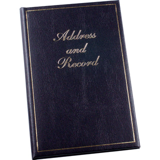 Address & Record Book - Vinyl Padded Cover - Black - Size 135 x 195mm-Address Book-Esposti-EL13-Black-1-Executive Retail Ltd