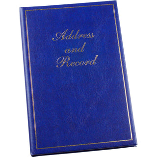 Address & Record Book - Vinyl Padded Cover - Blue - Size 135 x 195mm-Address Book-Esposti-EL13-Blue-1-Executive Retail Ltd