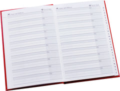 Address & Record Book - Vinyl Padded Cover - Red - Size 135 x 195mm-Address Book-Esposti-EL13-Red-1-Executive Retail Ltd