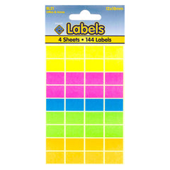 Assorted Colours Labels 12x18mm Self Adhesive Sticky - 10 Packs Containing 1440 Stickers-White Labels-Esposti-BL21-10-Executive Retail Ltd