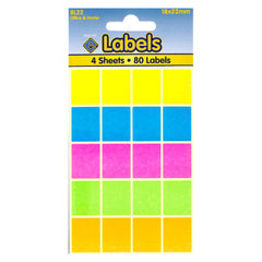 Assorted Colours Labels 18x22mm Self Adhesive Sticky - 10 Packs Containing 800 Stickers-White Labels-Esposti-BL22-10-Executive Retail Ltd