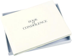 Book of Condolence - Informal Lined Inner Page Format - Presentation Boxed - White - Size 265 x 195mm-Condolence Book-Esposti-EL60W-1-Executive Retail Ltd