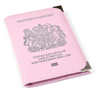 British Passport Holder - UK Passport Wallet - PU Leather - Pink-Travel Accessories-Esposti-EL114P-1-Executive Retail Ltd
