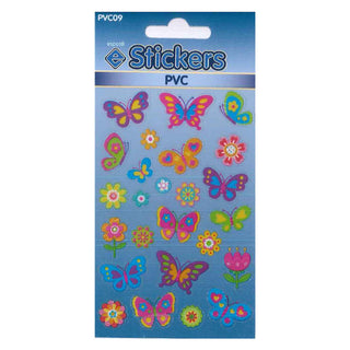 Butterflies & Flowers PVC Self Adhesive Novelty Stickers - Pack of 10-Novelty Stickers-Esposti-PVC09-10-Executive Retail Ltd