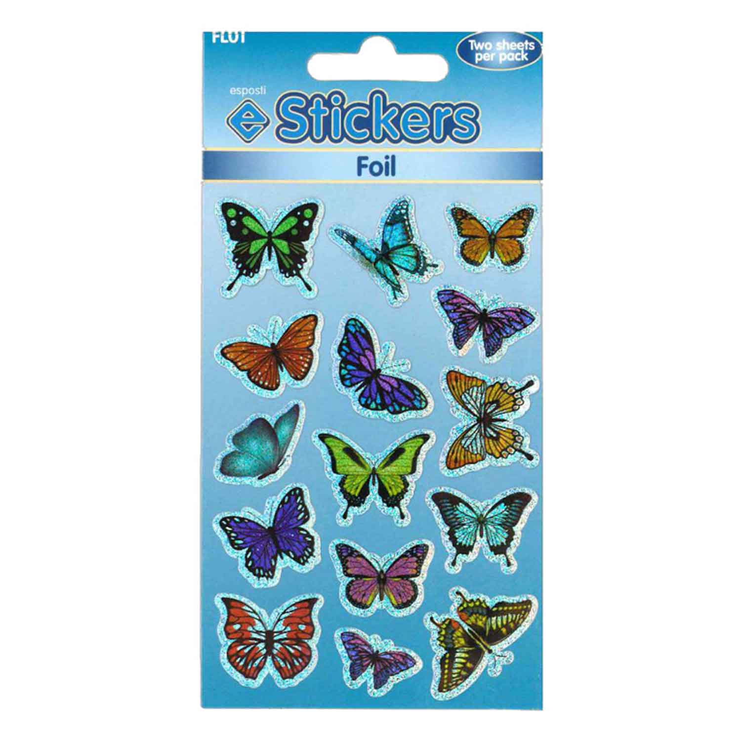 Butterflies Self Adhesive Foil Novelty Stickers - Pack of 10