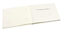 Celebration of Life - Condolence Book - Informal Lined Inner Pages - White-Condolence Book-Esposti-EL57CLW-1-Executive Retail Ltd