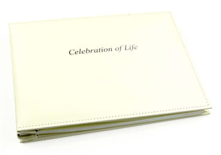 Celebration of Life - Condolence Book - Loose Leaf Inner Page Format - Presentation Boxed - White - Size 265 x 195mm-Condolence Book-Esposti-EL59CLW-1-Executive Retail Ltd