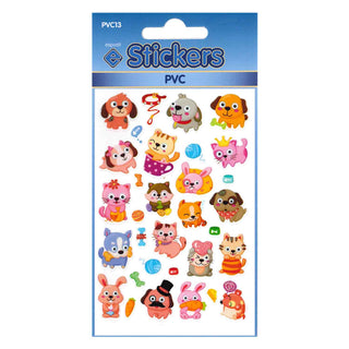 Comic Cats & Dogs Self Adhesive Novelty Stickers - Pack of 10-Novelty Stickers-Esposti-PVC13-10-Executive Retail Ltd