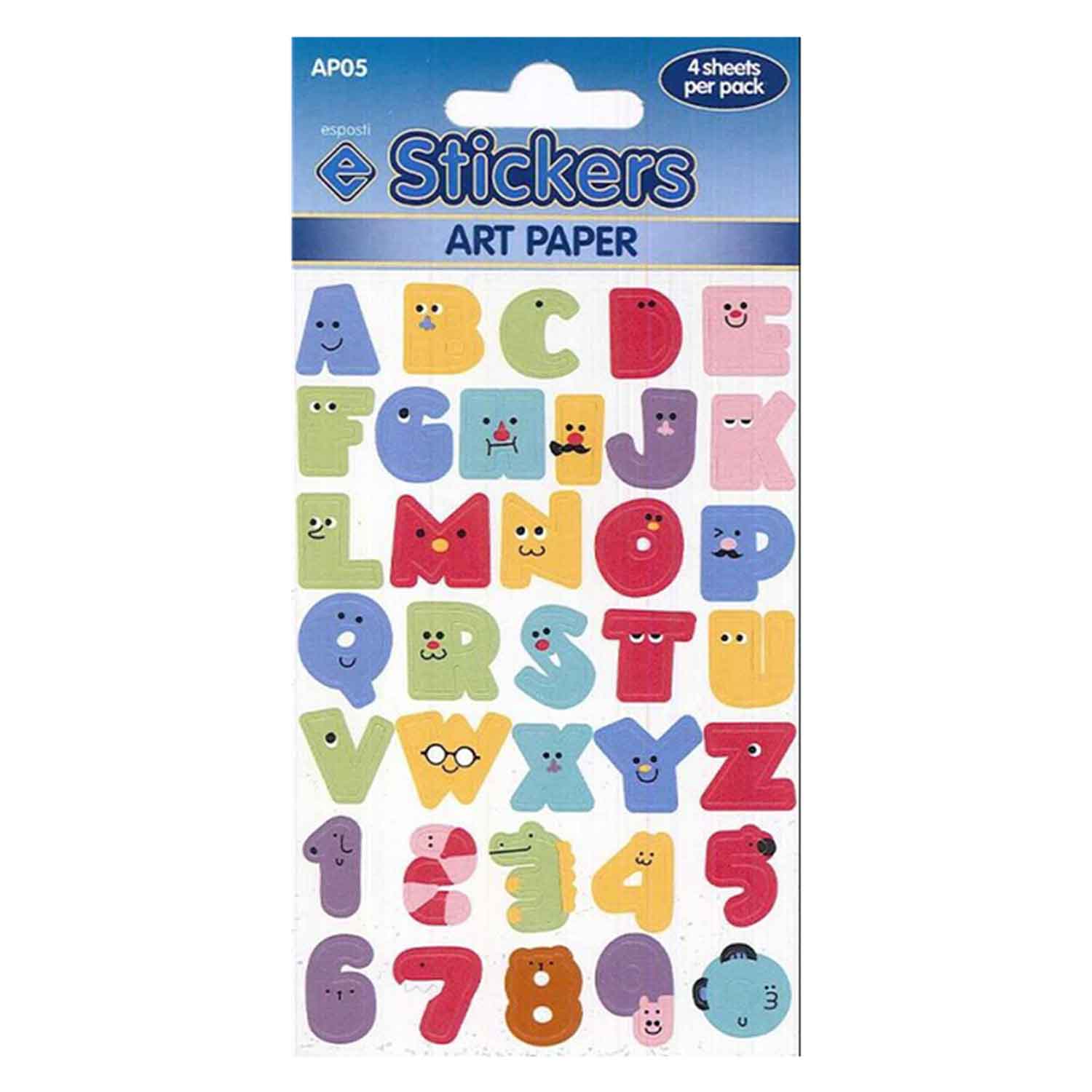Comic Letters & Numbers Self Adhesive Novelty Stickers - Pack of 10
