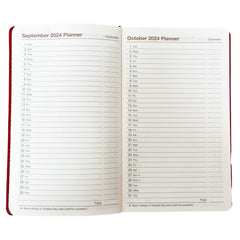 Esposti 2024 Slim Diary - PU Leather - Appointments - WTV - Black-2024 Diary-Esposti-EL2324-Black-1-Executive Retail Ltd