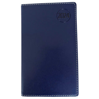 Esposti 2024 Slim Diary - PU Leather - Appointments - WTV - Blue-2024 Diary-Esposti-EL2324-Blue-1-Executive Retail Ltd