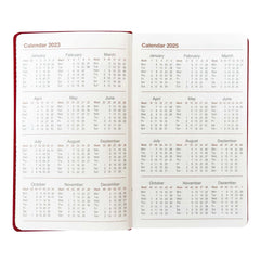 Esposti 2024 Slim Diary - PU Leather - Appointments - WTV - Red-2024 Diary-Esposti-EL2324-Red-1-Executive Retail Ltd