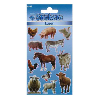 Farm Animals Self Adhesive Laser Novelty Stickers - Pack of 10-Novelty Stickers-Esposti-LS43-10-Executive Retail Ltd