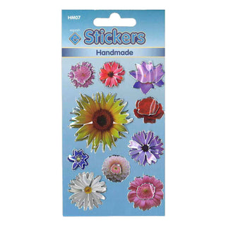 Flowers Self Adhesive Handmade Novelty Stickers - Pack of 10-Novelty Stickers-Esposti-HM07-10-Executive Retail Ltd