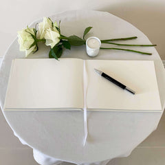 Forever in Our Hearts - Condolence Book - Informal Blank Inner Pages - Pale Ivory-Condolence Book-Esposti-EL57FHBER-1-Executive Retail Ltd