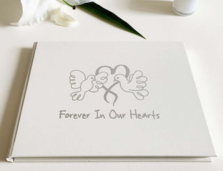 Forever in Our Hearts - Condolence Book - Informal Blank Inner Pages - Pale Ivory-Condolence Book-Esposti-EL57FHBER-1-Executive Retail Ltd
