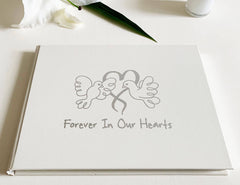 Forever In Our Hearts - Condolence Book - Informal Lined Inner Pages - Pale Ivory-Condolence Book-Executive Retail-EL57FHER-1-Executive Retail Ltd