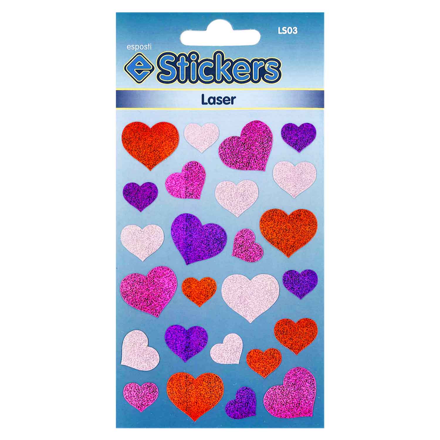 Hearts Self Adhesive Laser Novelty Stickers - Pack of 10
