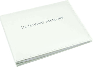 In Loving Memory - Condolence Book - Loose Leaf Inner Page Format - Presentation Boxed - White - Size 265 x 195mm-Condolence Book-Esposti-EL59W-1-Executive Retail Ltd