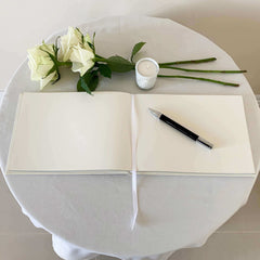 In Our Hearts Forever - Condolence Book - Blank Inner Pages - Pale Ivory-Condolence Book-Executive Retail-EL62WER-1-Executive Retail Ltd