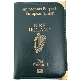 Irish Passport Holder - EU Passport Wallet - PU Leather - Green-Travel Accessories-Esposti-EL114IR-1-Executive Retail Ltd