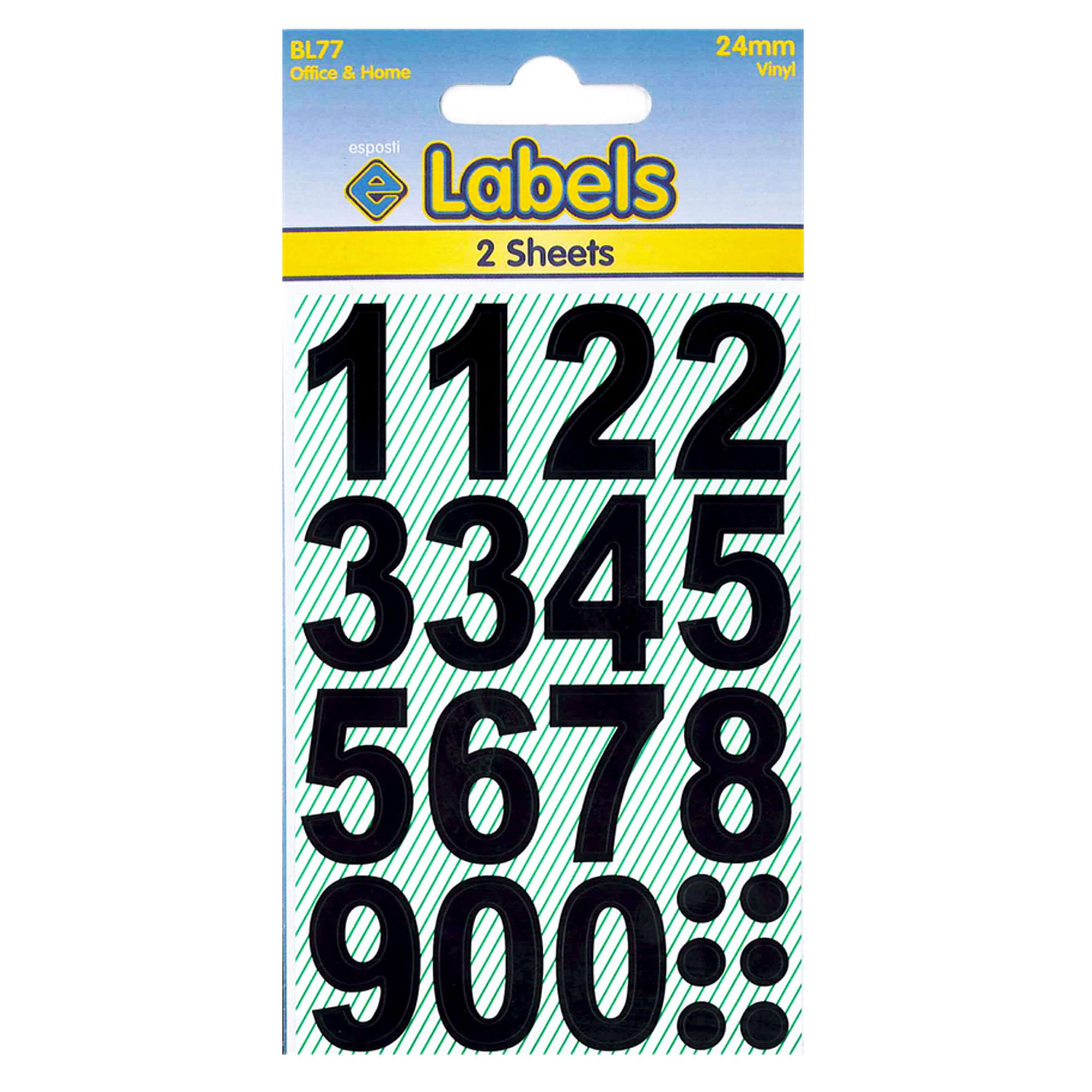 Large Numbers Stickers 320 x 24mm Black Vinyl Self Adhesive - 10 Packs -  Executive Retail Ltd