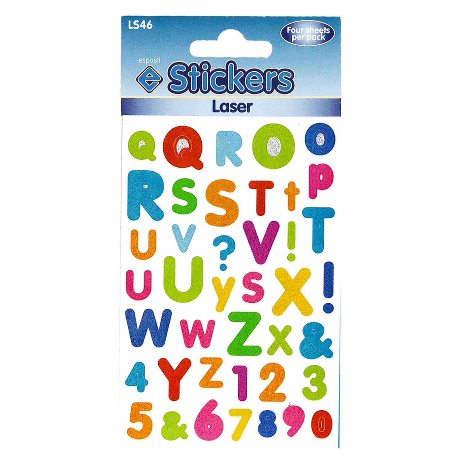 Letters Self Adhesive Laser Novelty Stickers - Pack of 10