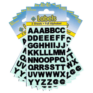 Letters Stickers 1120 x 9.5mm Black Vinyl Alphabet Self Adhesive - 10 Packs Containing 1120 Sticky Letters-Letters Stickers-Esposti-BL72-10-Executive Retail Ltd