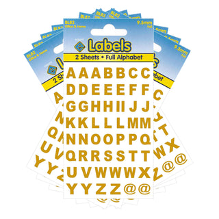 Letters Stickers 1120 x 9.5mm Gold Foil Alphabet Self Adhesive - 10 Packs Containing 1120 Sticky Letters-Letters Stickers-Esposti-BL82-10-Executive Retail Ltd