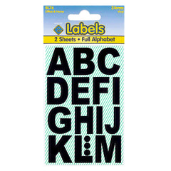 Letters Stickers 340 x 24mm Black Vinyl Large Alphabet Self Adhesive - 10 Packs Containing 340 Sticky Letters-Letters Stickers-Esposti-BL76-10-Executive Retail Ltd