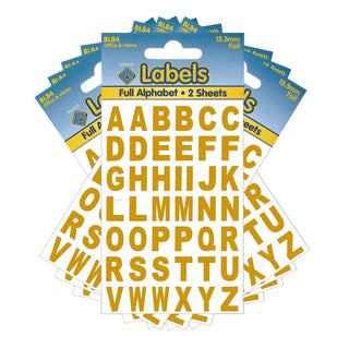 Letters Stickers 840 x 13.5mm Gold Foil Alphabet Self Adhesive - 10 Packs Containing 840 Sticky Letters-Letters Stickers-Esposti-BL84-10-Executive Retail Ltd